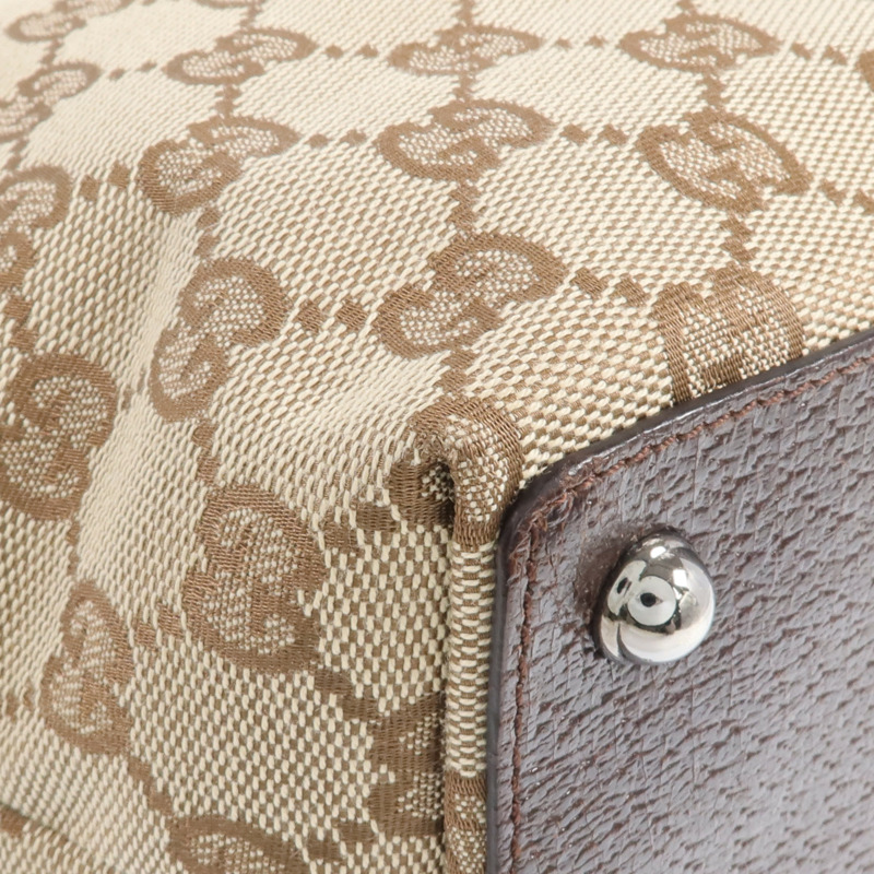 GUCCI 帆布Shoulder Tote銀扣肩背袋/手挽袋-14