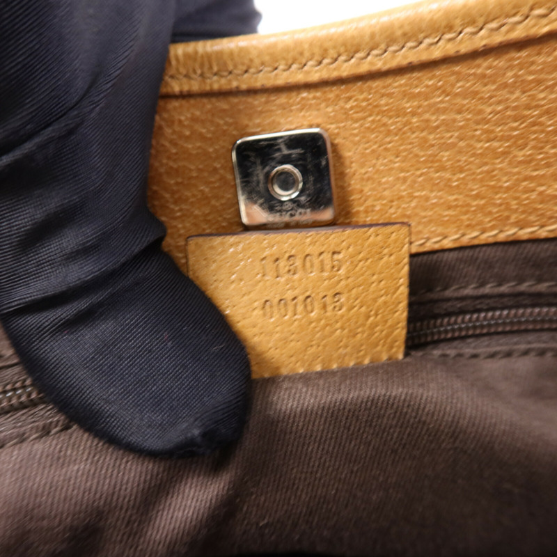 GUCCI 帆布Shoulder Bag銀扣肩背袋-7