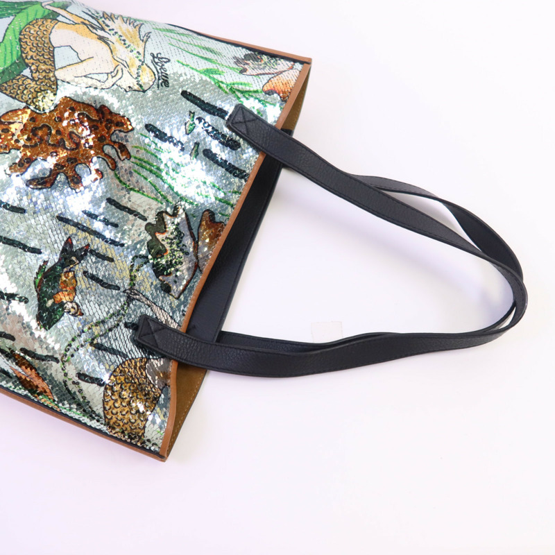 LOEWE 牛皮皮革/亮片Paula's Ibiza Tote肩背袋-4