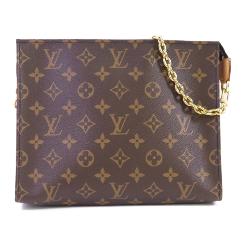 LOUIS VUITTON Monogram Toiletry Pouch On Chain金扣鏈帶肩背袋-0