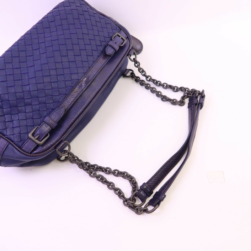 BOTTEGA VENETA 織紋皮革Shoulder Bag鏈帶肩背袋-4