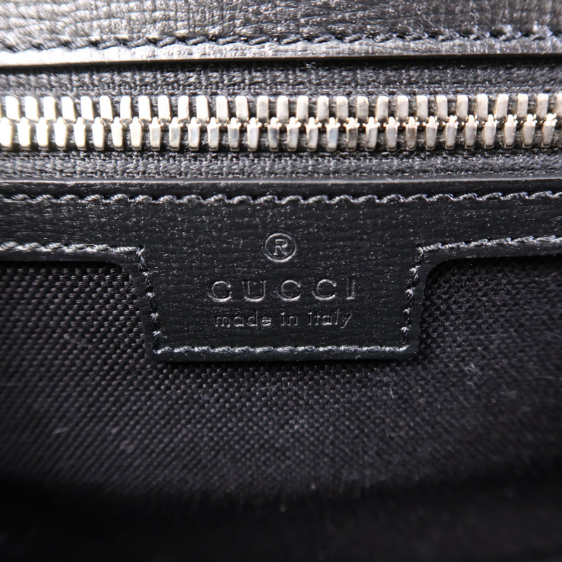 GUCCI 塗層帆布GG Supreme Interlocking銀扣肩背袋-5