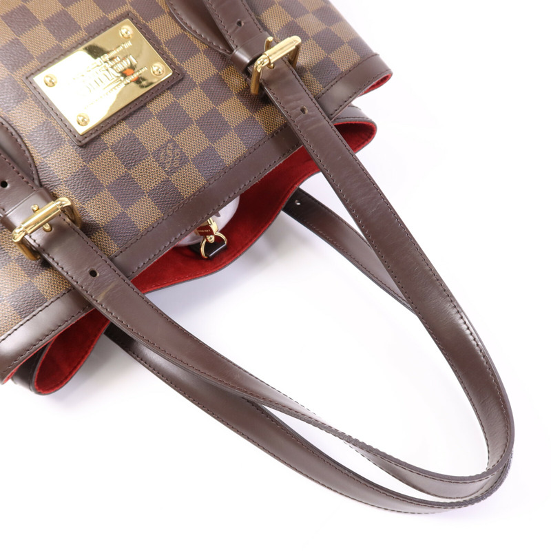 LOUIS VUITTON Damier Hampstead MM金扣手挽袋-9