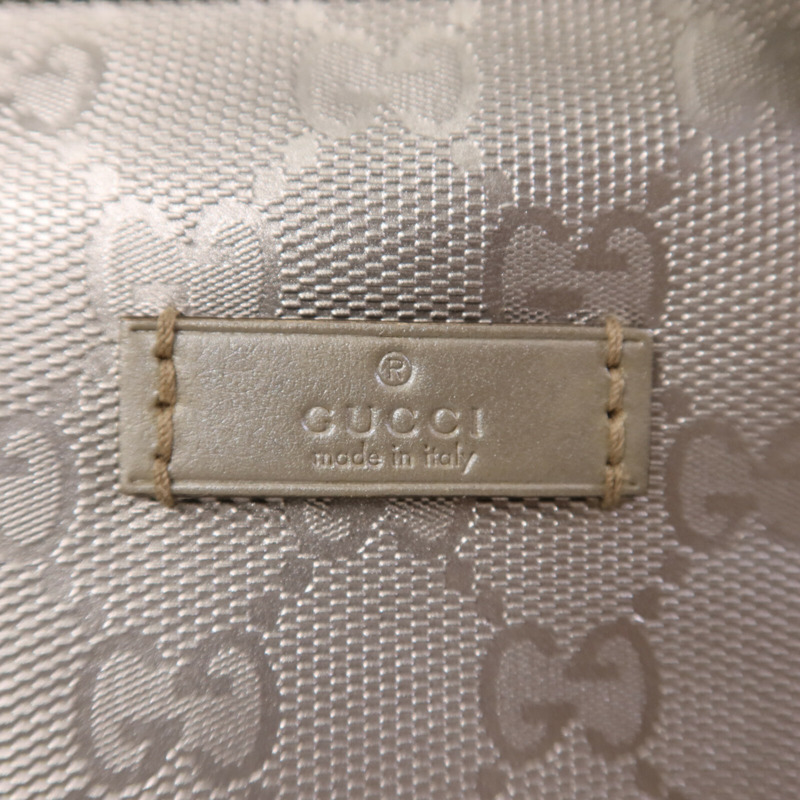 GUCCI 塗層帆布Boston Bag銀扣手挽肩背兩用袋-13