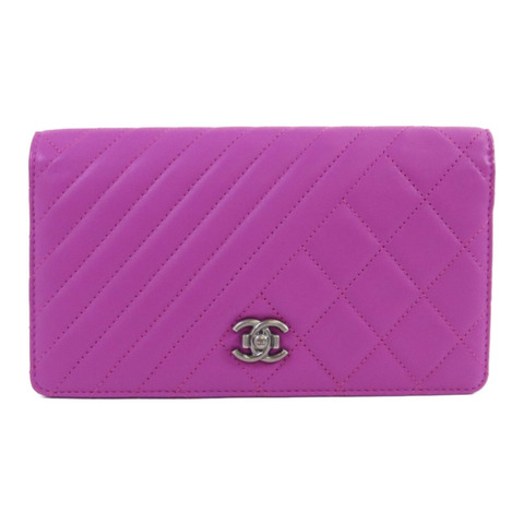 CHANEL 羊皮皮革Boy Long Wallet長錢包