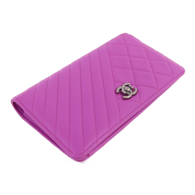 CHANEL 羊皮皮革Boy Long Wallet長錢包-2