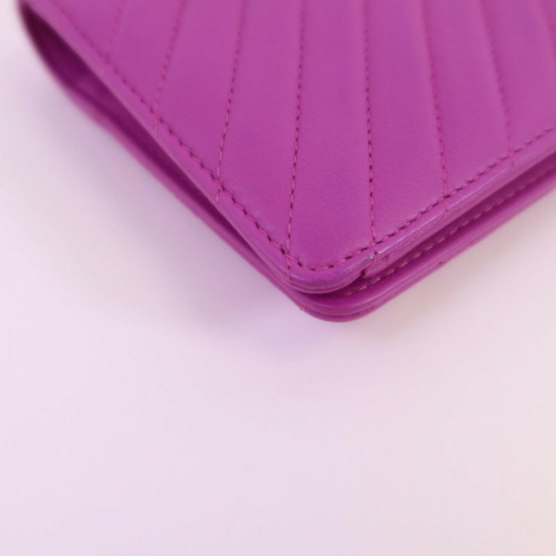 CHANEL 羊皮皮革Boy Long Wallet長錢包-6