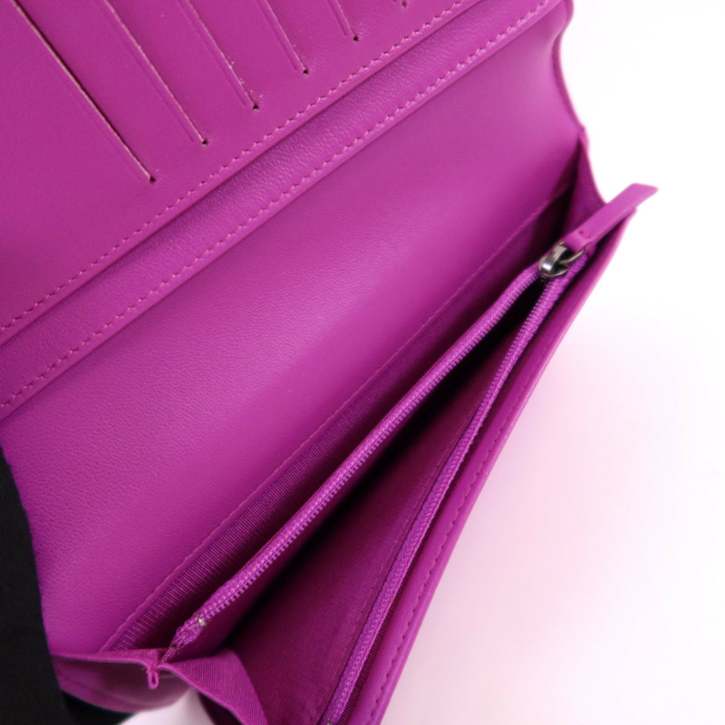 CHANEL 羊皮皮革Boy Long Wallet長錢包-11