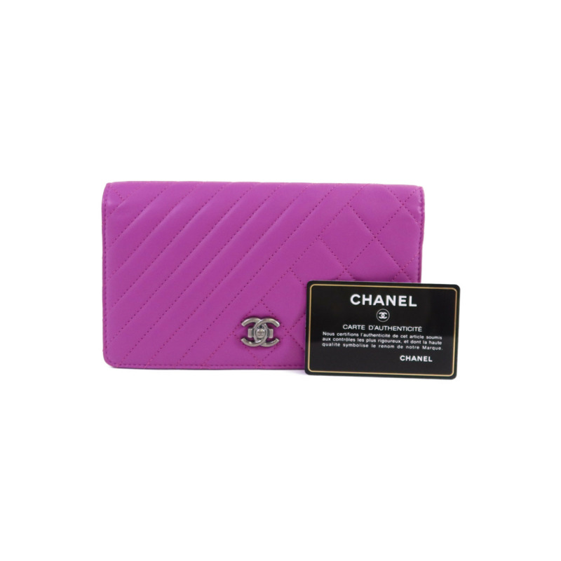 CHANEL 羊皮皮革Boy Long Wallet長錢包-18