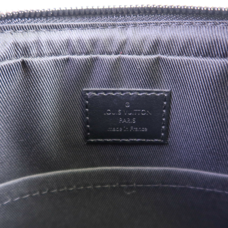 LOUIS VUITTON Monogram Eclipse Reverse Trio Messenger銀扣肩背袋灰色-16