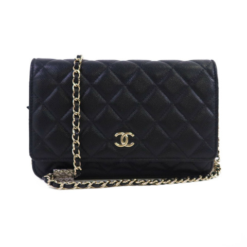 CHANEL 牛皮皮革WOC Wallet On Chain金扣鏈帶肩背袋