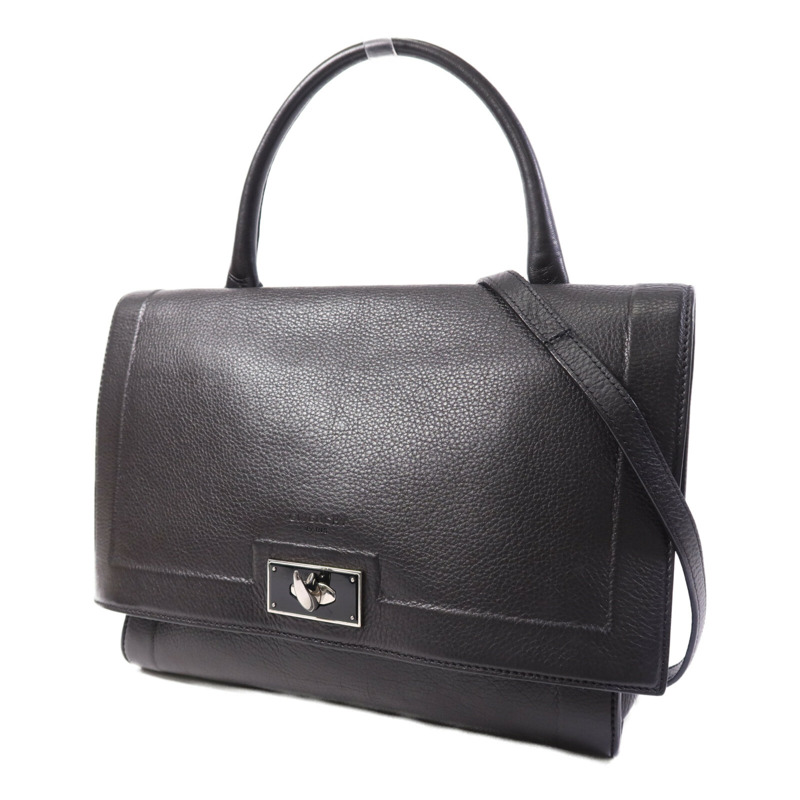 GIVENCHY 牛皮皮革Shark Lock Bucket銀扣手挽肩背兩用袋-2