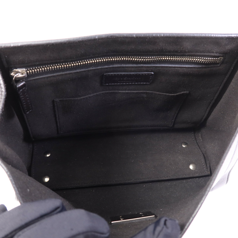 GIVENCHY 牛皮皮革Shark Lock Bucket銀扣手挽肩背兩用袋-4