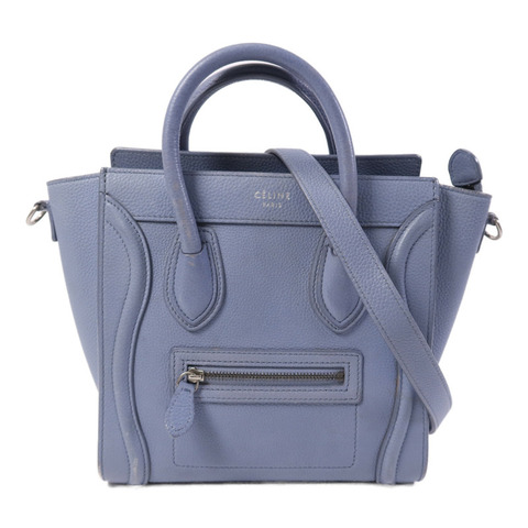 CELINE 牛皮皮革Nano Luggage銀扣手挽肩背兩用袋