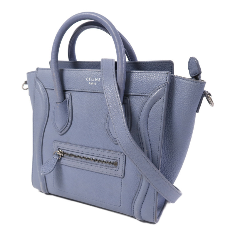 CELINE 牛皮皮革Nano Luggage銀扣手挽肩背兩用袋-2