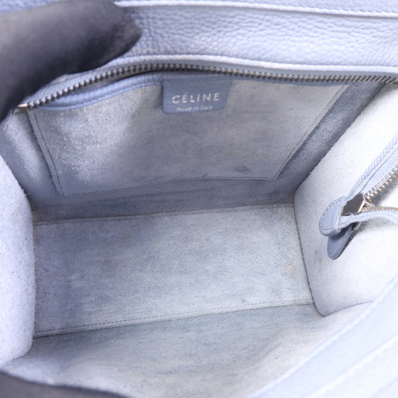 CELINE 牛皮皮革Nano Luggage銀扣手挽肩背兩用袋-4