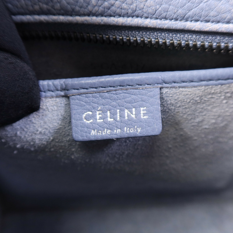 CELINE 牛皮皮革Nano Luggage銀扣手挽肩背兩用袋-5