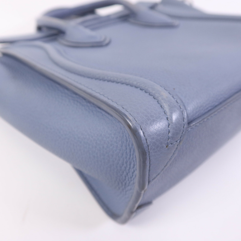 CELINE 牛皮皮革Nano Luggage銀扣手挽肩背兩用袋-11