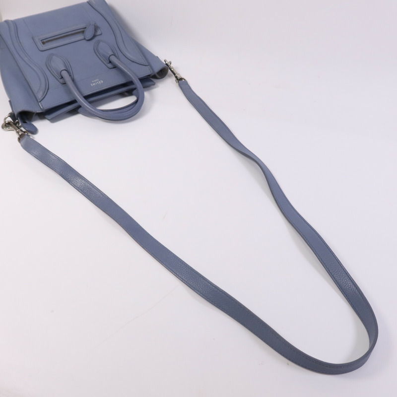 CELINE 牛皮皮革Nano Luggage銀扣手挽肩背兩用袋-12