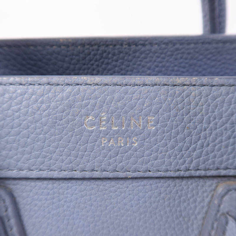 CELINE 牛皮皮革Nano Luggage銀扣手挽肩背兩用袋-14