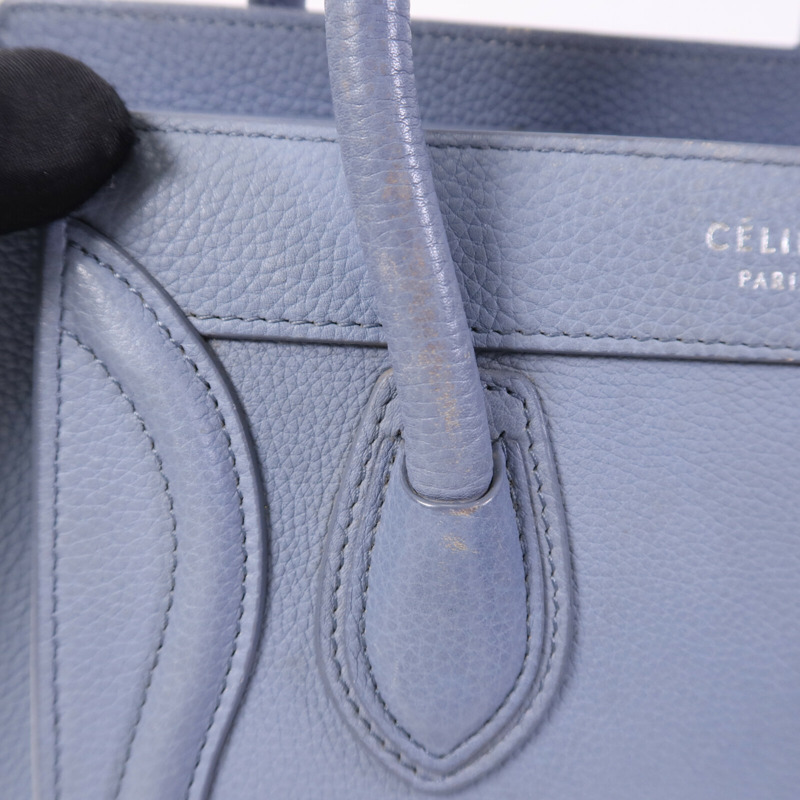 CELINE 牛皮皮革Nano Luggage銀扣手挽肩背兩用袋-15