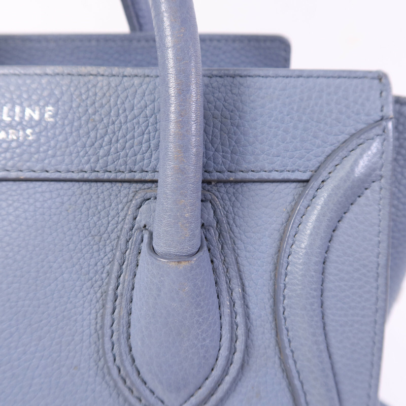 CELINE 牛皮皮革Nano Luggage銀扣手挽肩背兩用袋-16