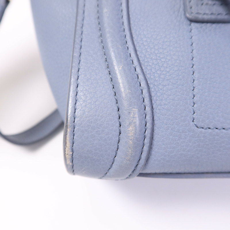 CELINE 牛皮皮革Nano Luggage銀扣手挽肩背兩用袋-17