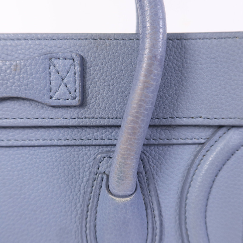 CELINE 牛皮皮革Nano Luggage銀扣手挽肩背兩用袋-19