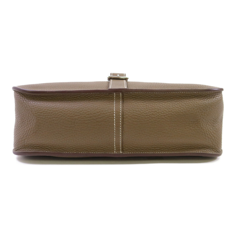 HERMES Clemence皮革Halzan 31銀扣手挽肩背兩用袋-3