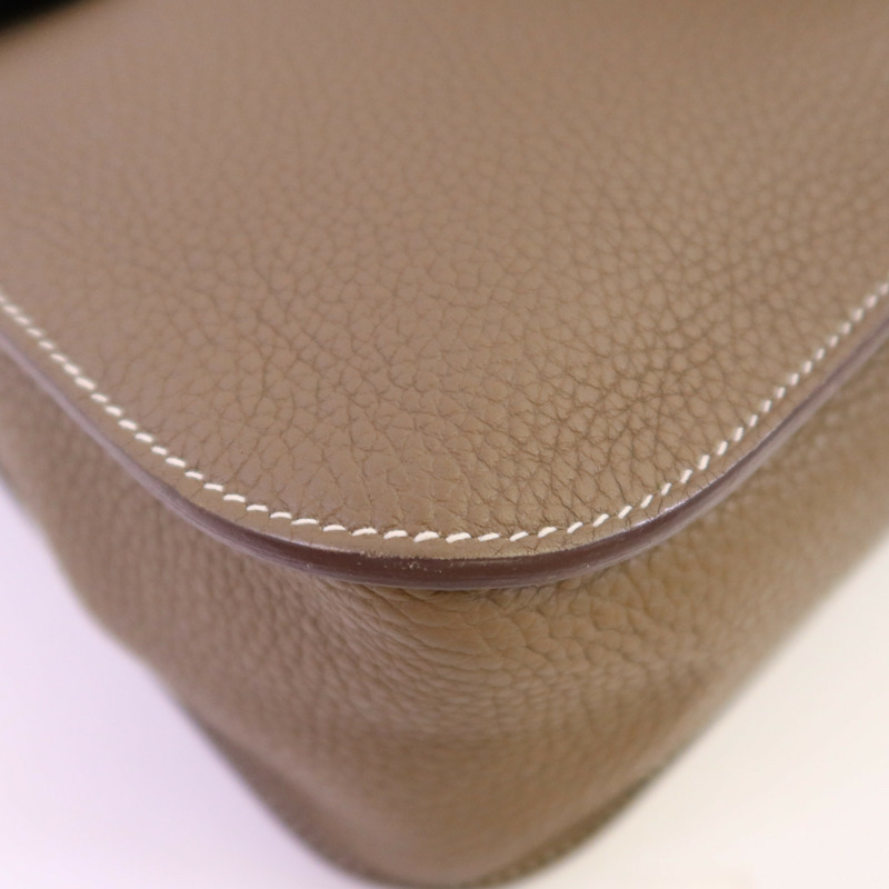 HERMES Clemence皮革Halzan 31銀扣手挽肩背兩用袋-5