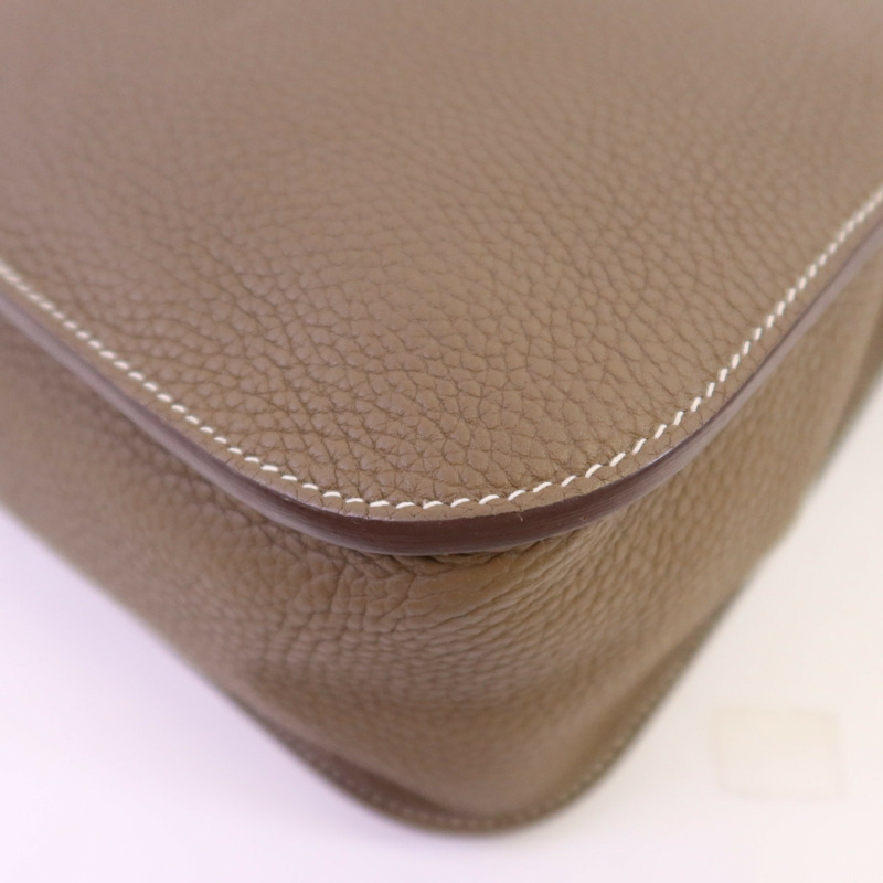 HERMES Clemence皮革Halzan 31銀扣手挽肩背兩用袋-8