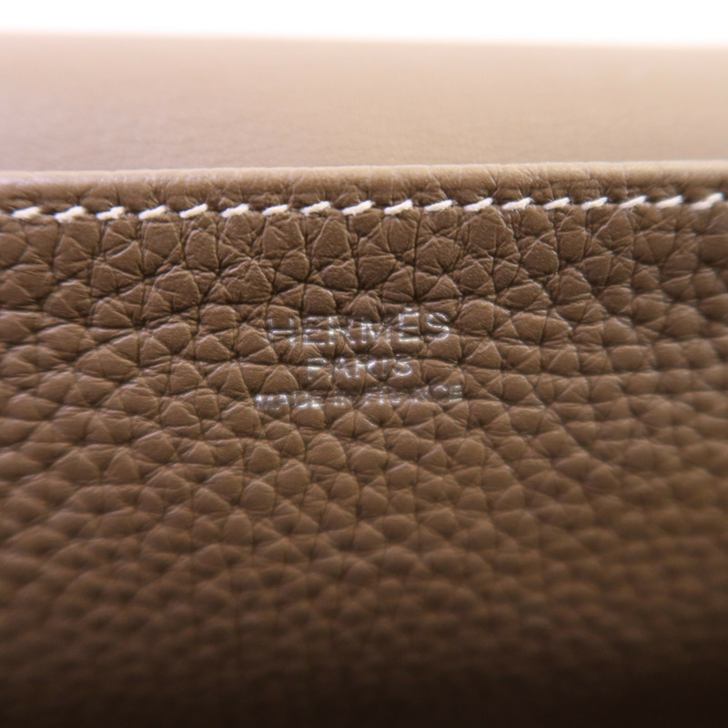 HERMES Clemence皮革Halzan 31銀扣手挽肩背兩用袋-10