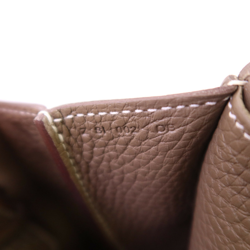 HERMES Clemence皮革Halzan 31銀扣手挽肩背兩用袋-11