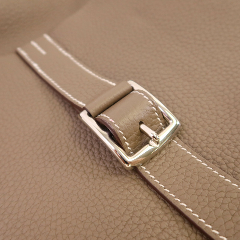 HERMES Clemence皮革Halzan 31銀扣手挽肩背兩用袋-14