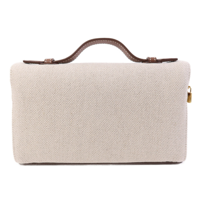 Loro Piana 帆布/牛皮皮革Extra Pocket L19金扣手挽肩背兩用袋-1