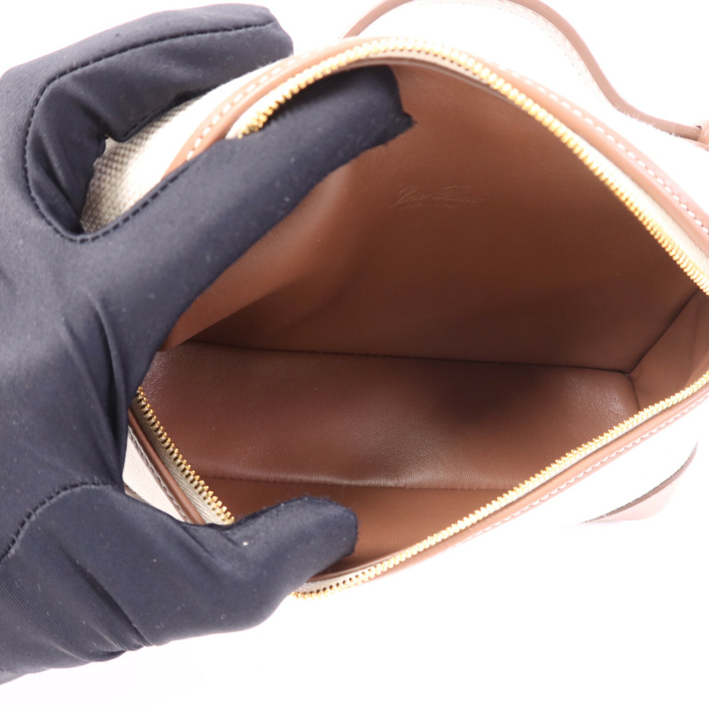 Loro Piana 帆布/牛皮皮革Extra Pocket L19金扣手挽肩背兩用袋-4