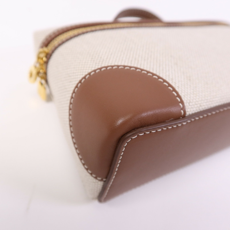 Loro Piana 帆布/牛皮皮革Extra Pocket L19金扣手挽肩背兩用袋-10