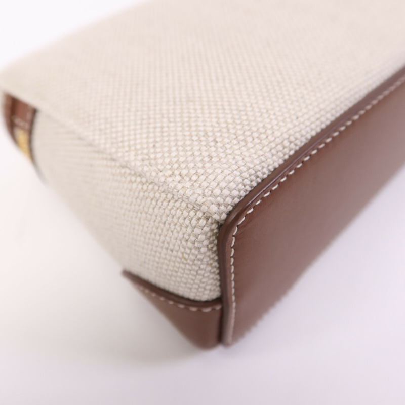 Loro Piana 帆布/牛皮皮革Extra Pocket L19金扣手挽肩背兩用袋-12