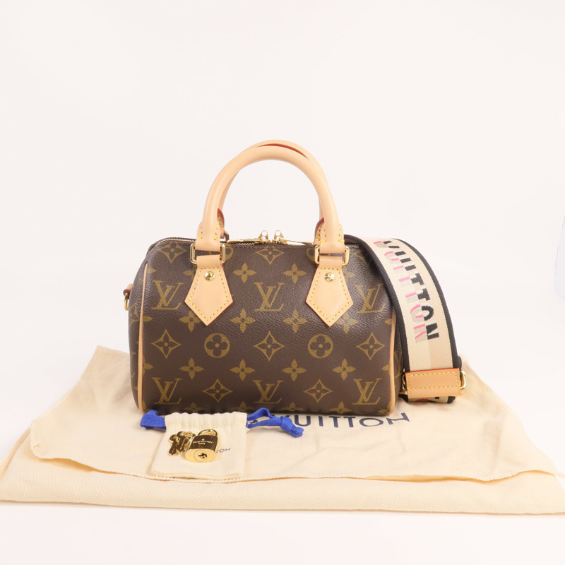 LOUIS VUITTON Monogram Speedy Bandouliere 20金扣手挽肩背兩用袋-7