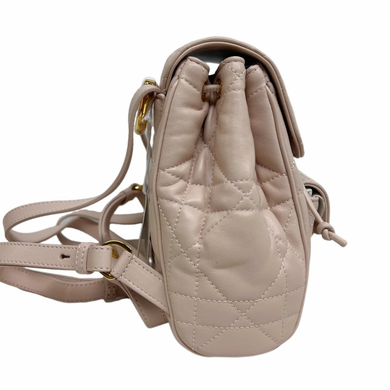 ［N388］Dior 迪奥 Montaigne Matelassé Mini 双肩包 粉色 金扣 女款 迷你款 羊皮-3