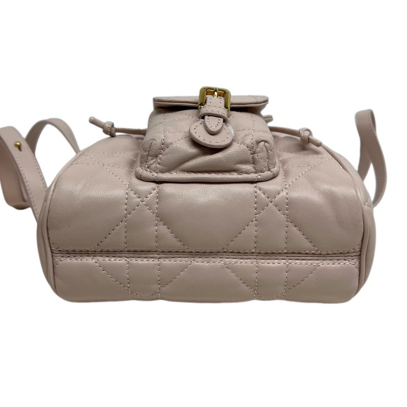 ［N388］Dior 迪奥 Montaigne Matelassé Mini 双肩包 粉色 金扣 女款 迷你款 羊皮-4