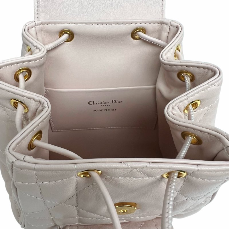 ［N388］Dior 迪奥 Montaigne Matelassé Mini 双肩包 粉色 金扣 女款 迷你款 羊皮-8