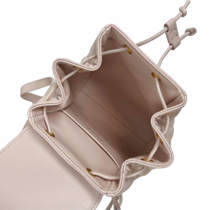 ［N388］Dior 迪奥 Montaigne Matelassé Mini 双肩包 粉色 金扣 女款 迷你款 羊皮-9