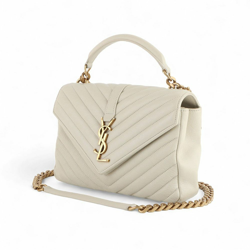 【包稅】SAINT LAURENT 雪佛龍學院中金(百貨公司收據)/32971--1