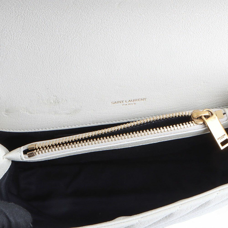 【包稅】SAINT LAURENT 雪佛龍學院中金(百貨公司收據)/32971--6