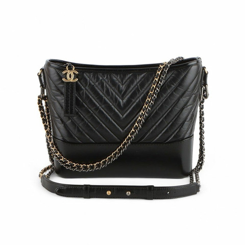 CHANEL A93824 小牛皮人字紋 Gabriel 大單肩包（附收據）/