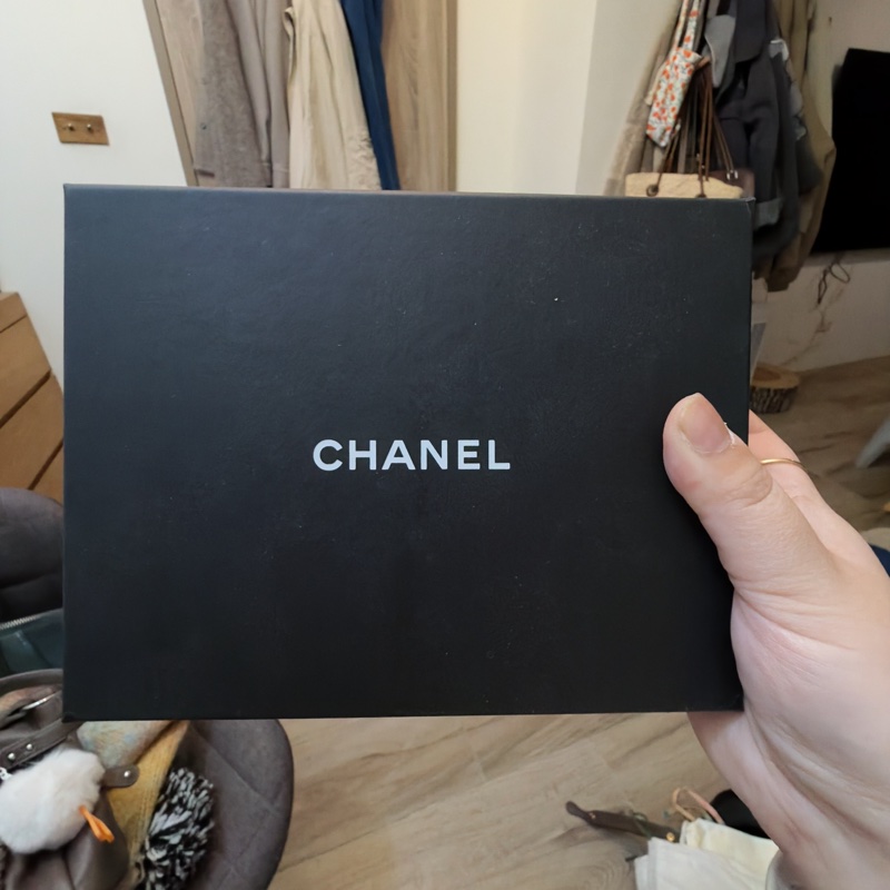香奈兒 Chanel 手提 斜背 小廢包 淺灰 7成新-0