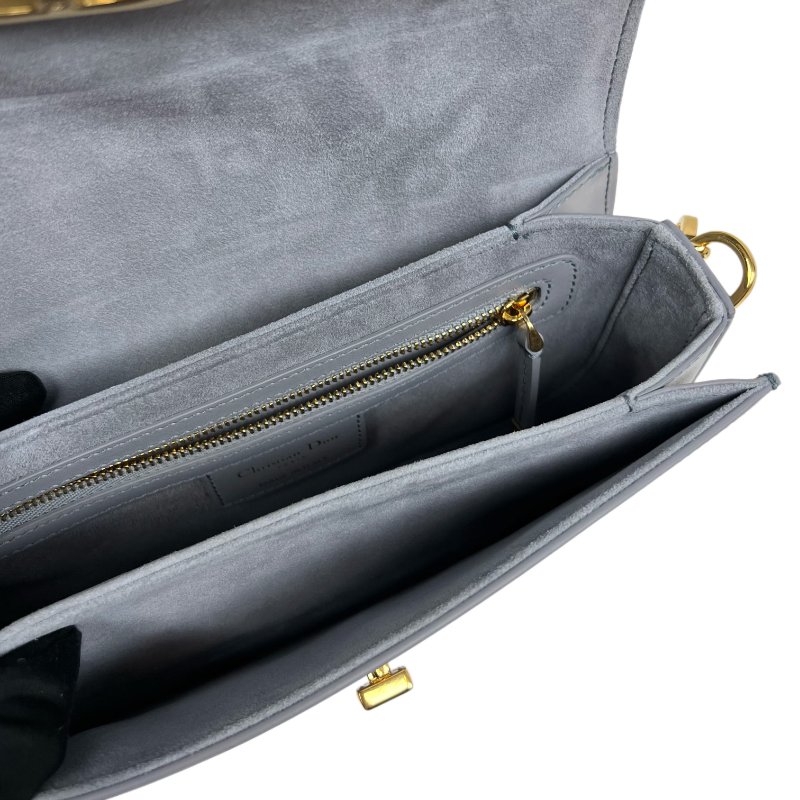 ［N389］Dior 迪奥 30 Montaigne CD Buckle 斜背包 单肩包 雾霾蓝 女款 小号 金扣 羊皮-9