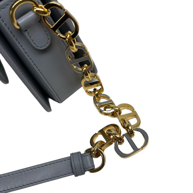 ［N389］Dior 迪奥 30 Montaigne CD Buckle 斜背包 单肩包 雾霾蓝 女款 小号 金扣 羊皮-11