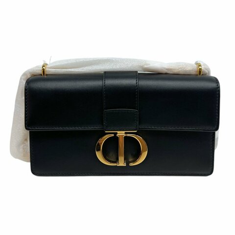 ［N390］Dior 迪奥 30 Montaigne CD Buckle 斜背包 單肩包 小號 黑色 女款 金扣 羊皮